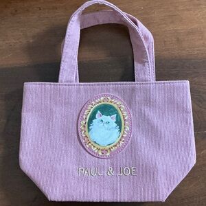Paul & Joe Blush Cat Embroidered Tote